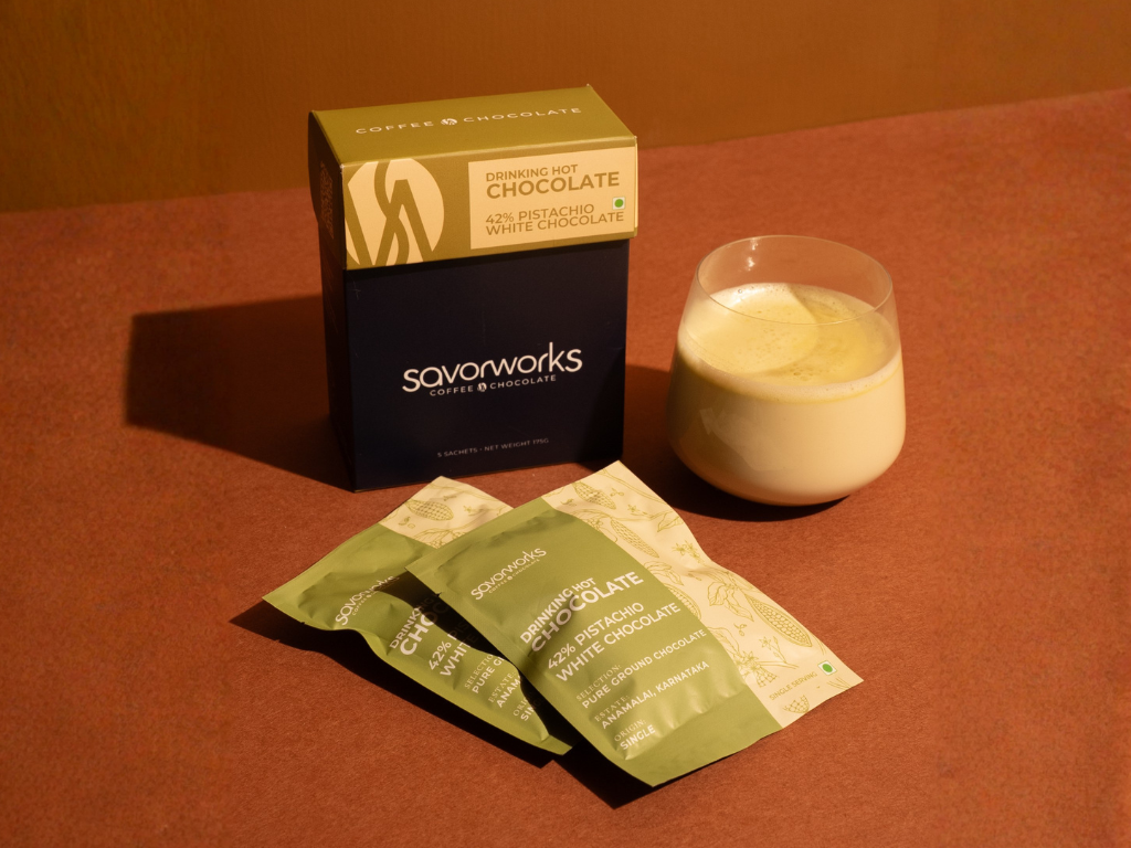 Drinking Hot Chocolate - 42% Pistachio White Chocolate